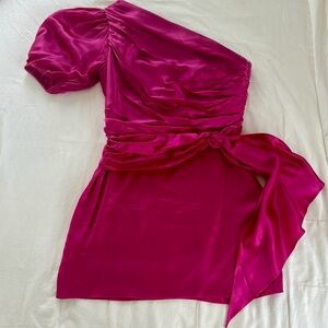 Amanda Uprichard - Pink One-Shoulder Dress M